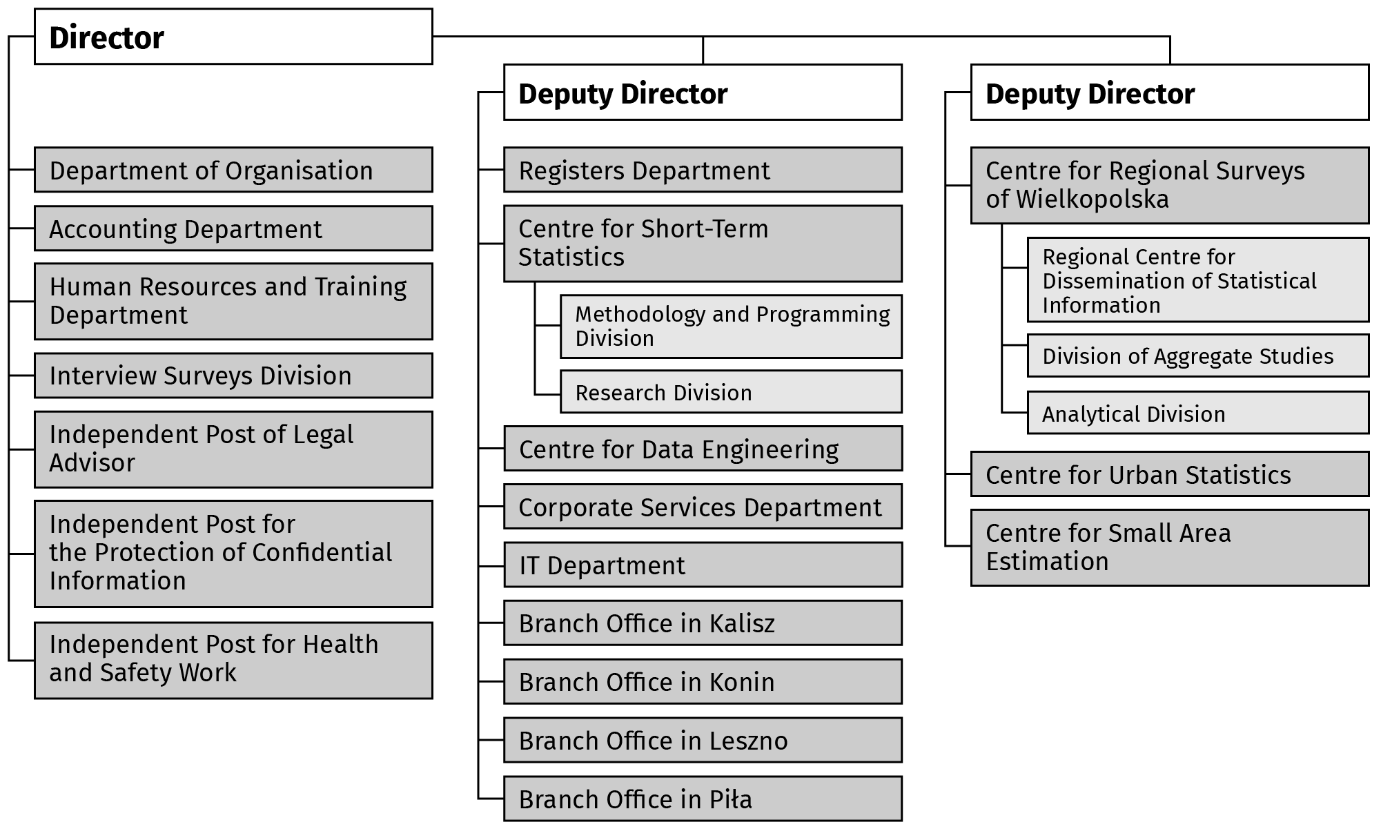 Organizational structure of the Statistical Office in Poznan
