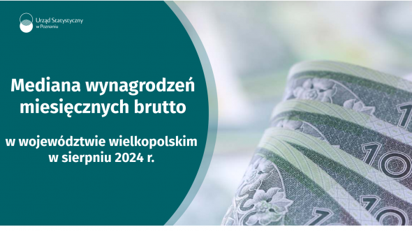 Mediana wynagrodzeń miesięcznych brutto w województwie wielkopolskim w sierpniu 2024 r.