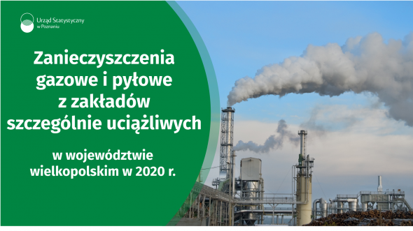 Zanieczyszczenia gazowe i pyłowe z zakładów szczególnie uciążliwych w województwie wielkopolskim w 2020 r.