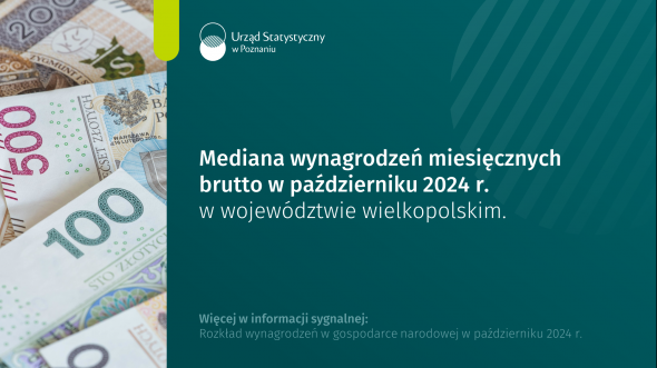 Mediana wynagrodzeń miesięcznych brutto w województwie wielkopolskim w październiku 2024 r.