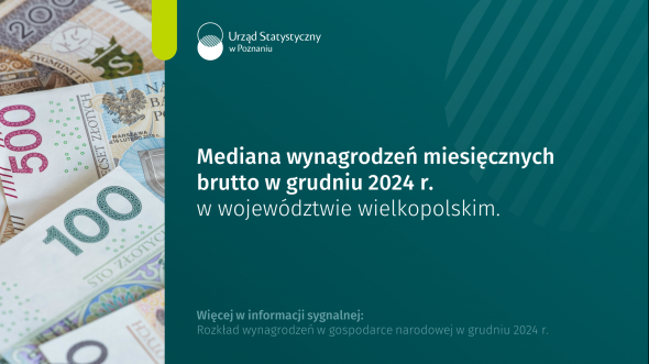 Mediana wynagrodzeń miesięcznych brutto w województwie wielkopolskim w grudniu 2024 r.