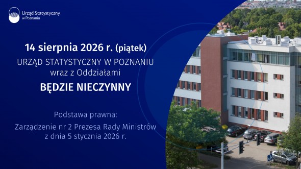 14 sierpnia 2026 r. Urząd Statystyczny w Poznaniu będzie nieczynny